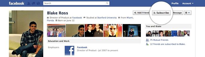 Facebook Subscribe Feature