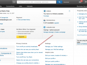 adjusting your settings in LinkedIn