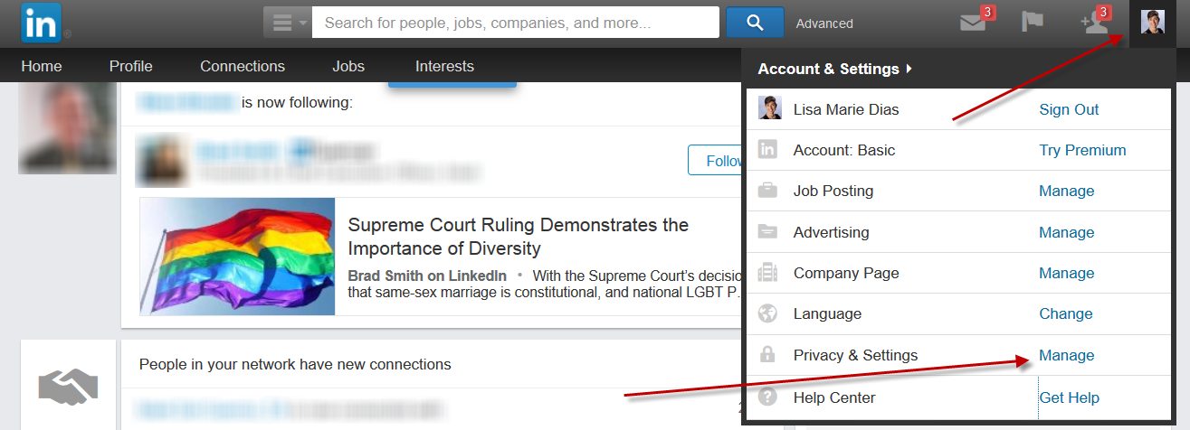 Un hiding a connection on LinkedIn