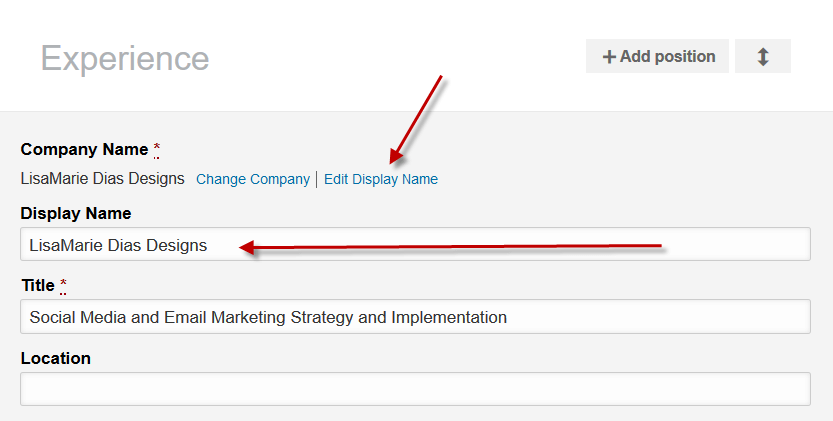 company linkedin correctly link change notice area