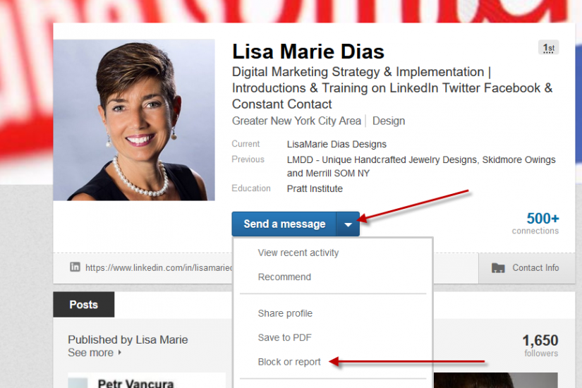 How to Block or Report a Person and/or Inappropriate Activity on LinkedIn