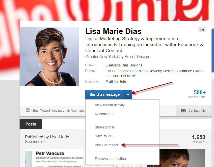 How to Block or Report a Person and/or Inappropriate Activity on LinkedIn