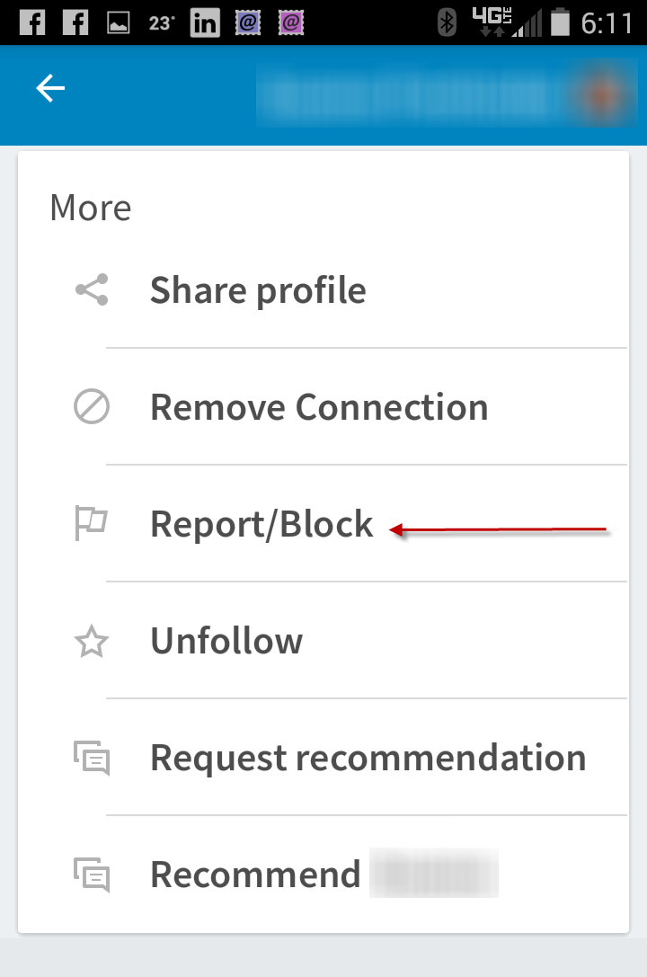 how to block someone on LinkedIn