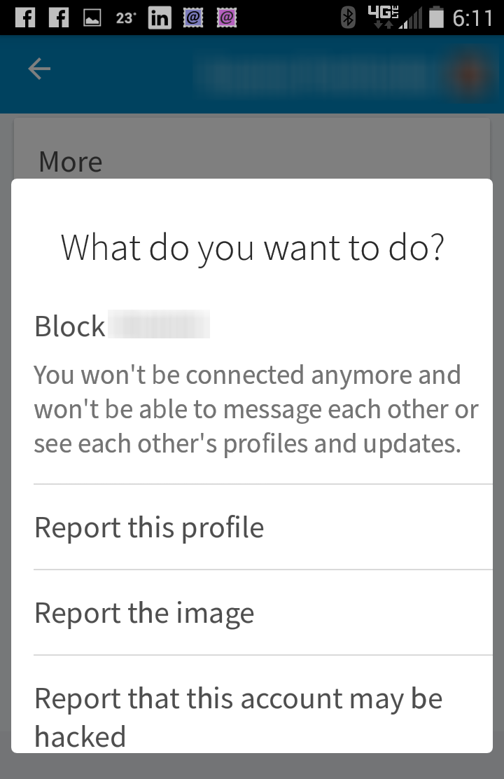 how to block someone on LinkedIn