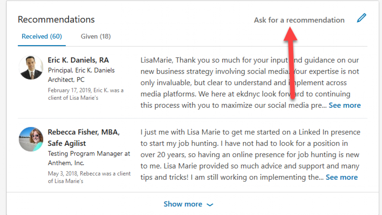 How to Request a LinkedIn Recommendation - Tutorial with Desktop
