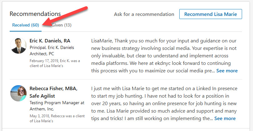 LinkedIn Recommendations