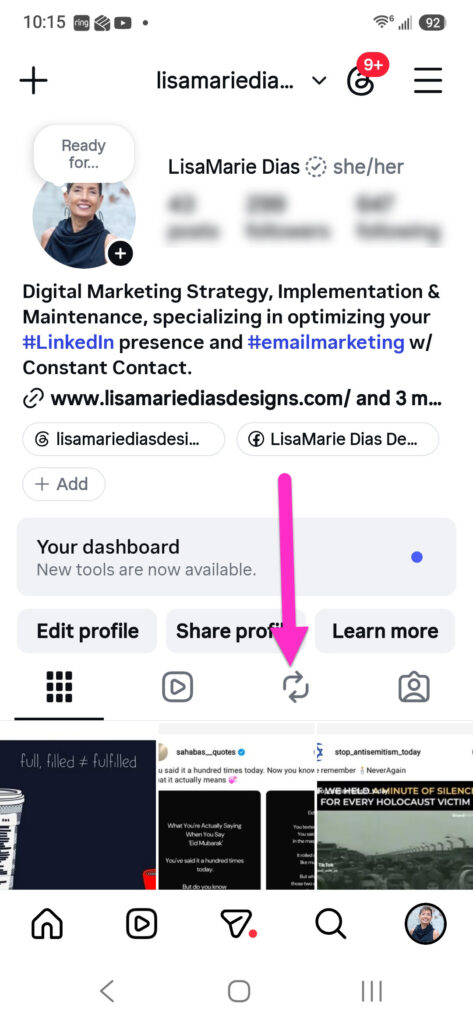How to find your reposts on instagram